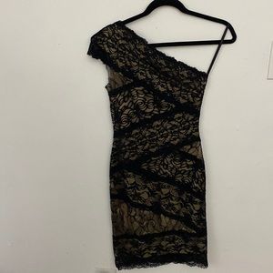 Bebe One Shoulder Lace Dress